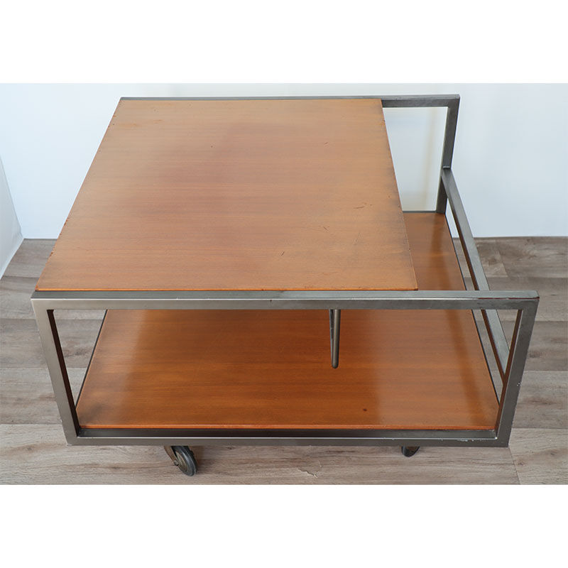 Vintage rolling coffee table by George Frydman circa 1960
