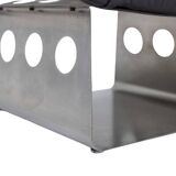 Metal and leather living room. 1970s