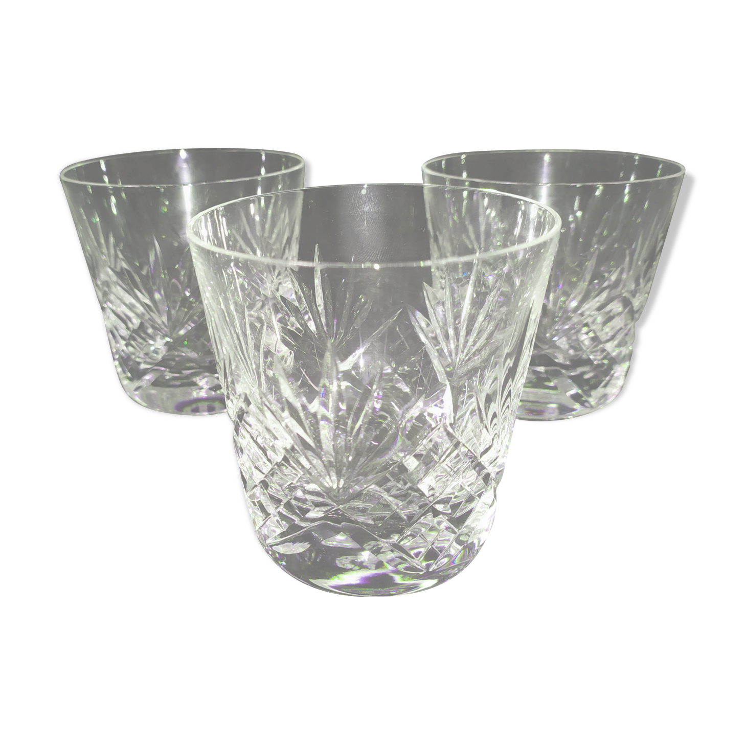 lot of 3 glass cup saint louis crystal massenet