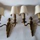 Pair of antique gilded iron wall lamps