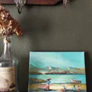 Michel Pabois - By the Sea - Oil on canvas signed.
