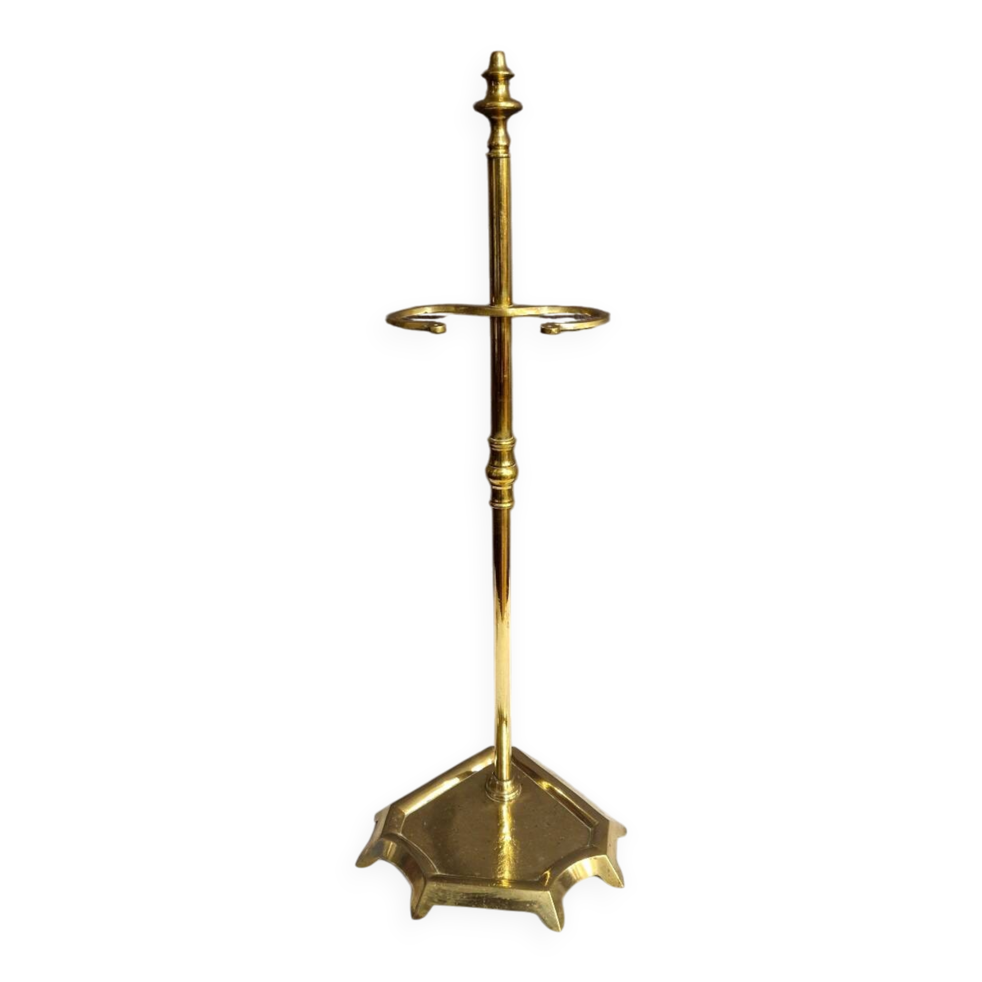 19th century brass fireplace set