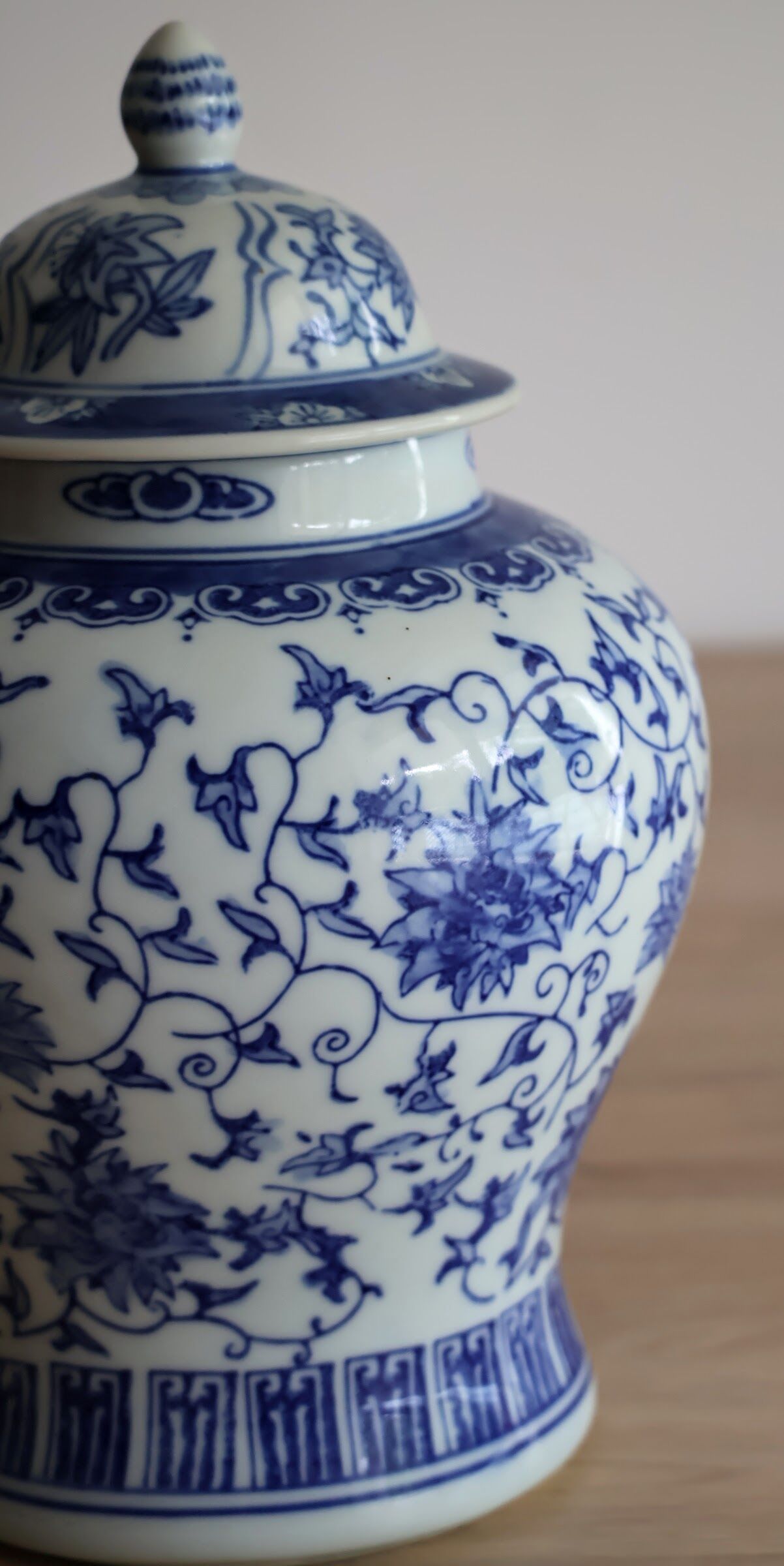 Grand pot à gingembre en porcelaine chinoise
