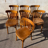 Set of 7 bistro chairs with curved backs