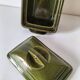 Small terrine in olive green glazed earthenware