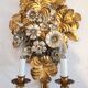 S.Salvadori Wandlampe vergoldet ersilbert Blumenmuster