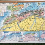 Carte scolaire Hatier No 18/18b Afrique du Nord par Castelnau