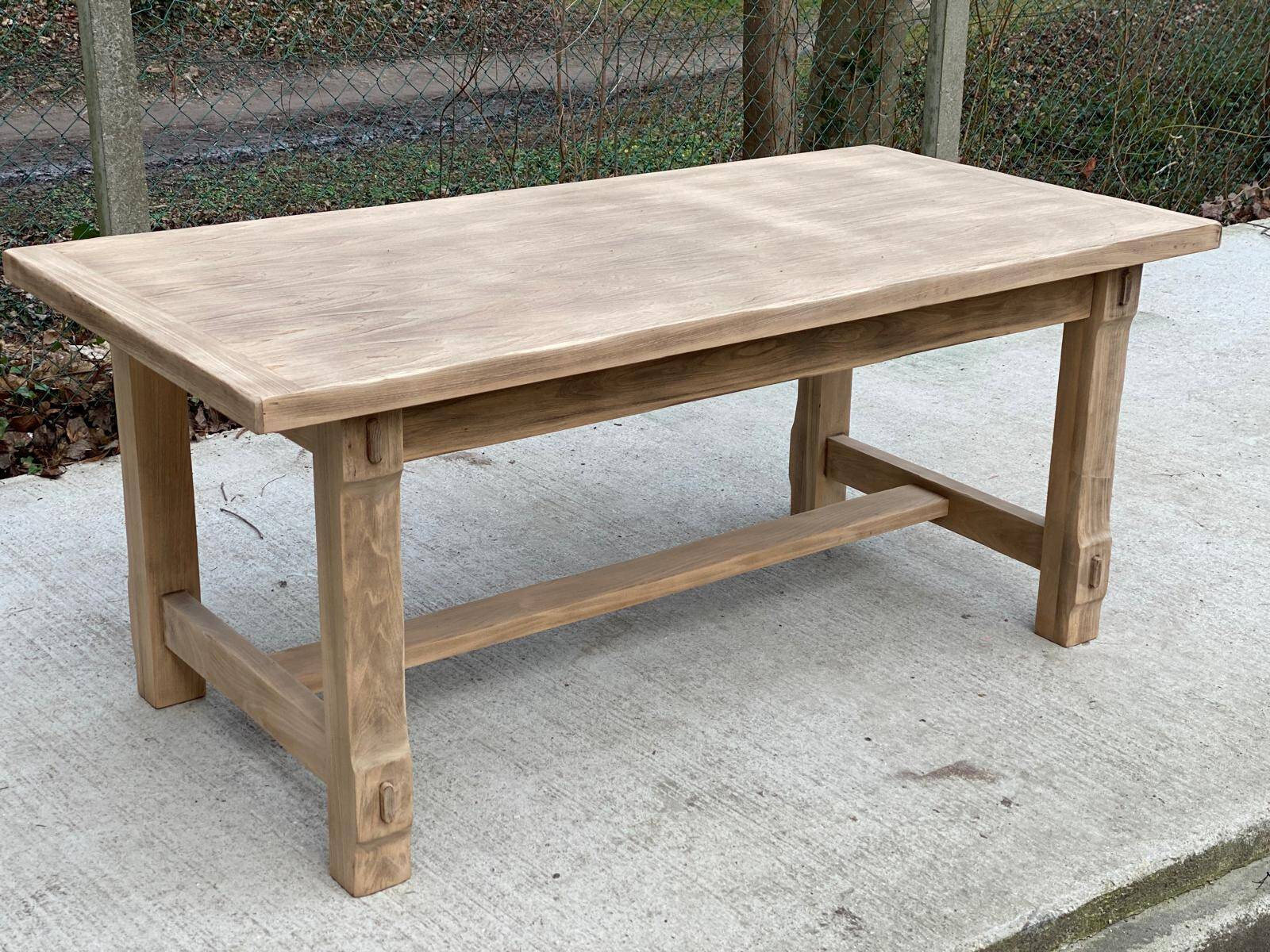 Renovated extendable farmhouse table in raw oak 255cm