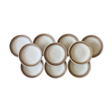 10 assiettes à dessert - Longchamp - Grises et chocolat