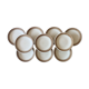 10 assiettes à dessert - Longchamp - Grises et chocolat
