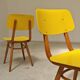 Pair of Ton Bystrice Thonet chairs in wood and yellow molded plastic