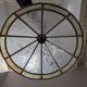Old large Art Deco pendant lamp with mother-of-pearl and glass shade