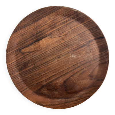 Très beau dessous-de-plat vintage Le Creuset en bois, estampillé LE CREUSET