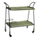 Vintage rolling table from 1960 - green rattan and black tubular metal