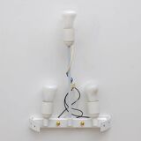 Pair of Mid-Century Modern Murano Glass Amethyst Pink Big Leafs Sconces