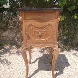 Louis XV solid walnut bedside table