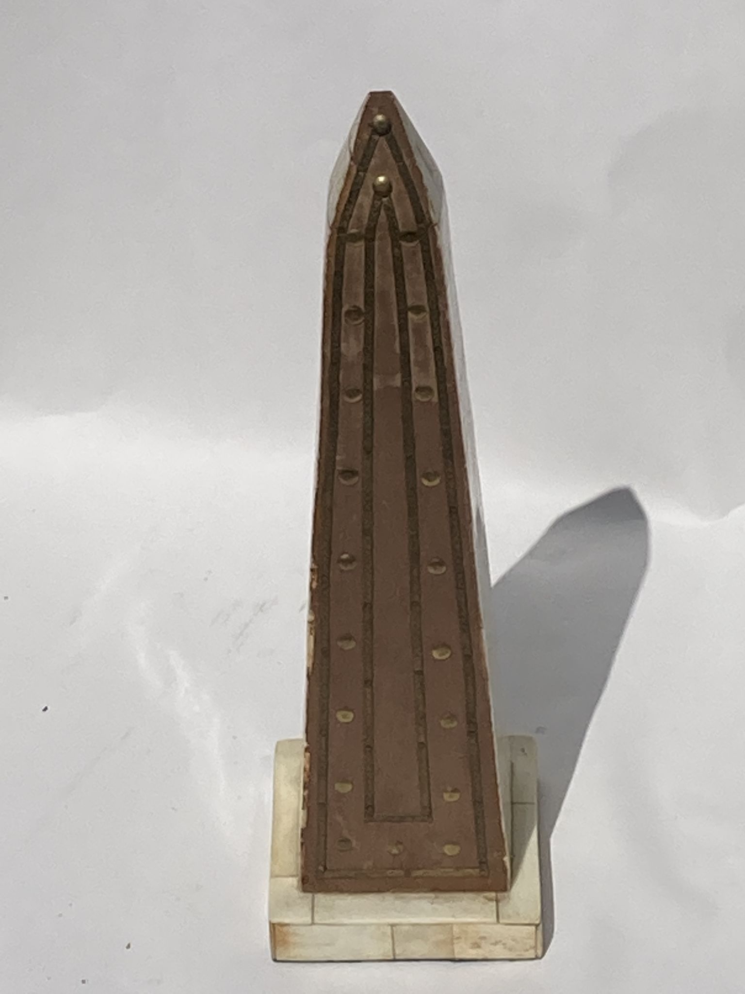 Grand tour bone inlay candle holders, candle sticks and obelisk, ca 1895 France
