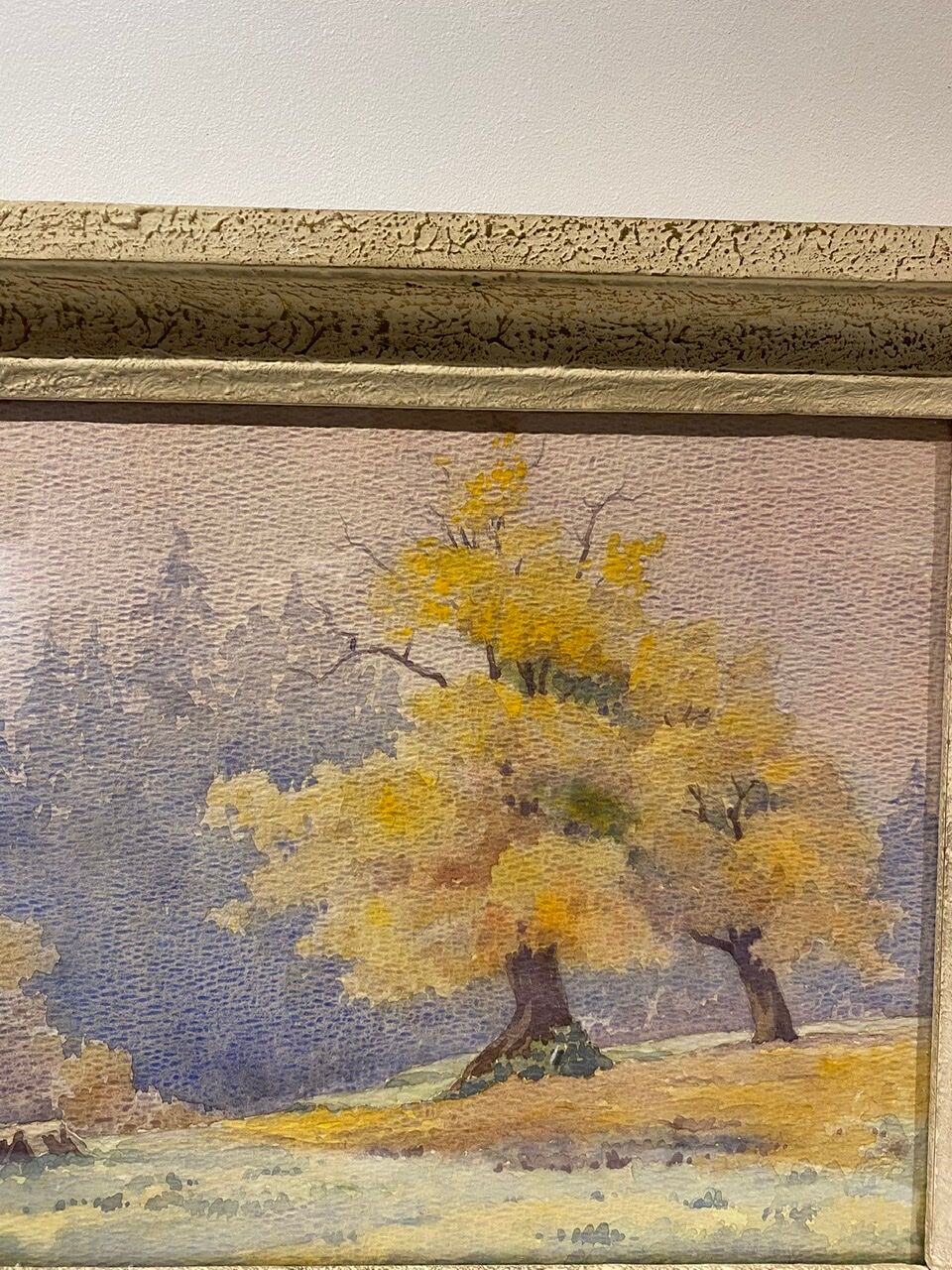Tableau ancien , paysage dans la nature, signé Andrée Bouchard ( 1903-2002)