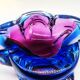 1960s  Pink and Sky Blue Ashtray in Murano Glass.