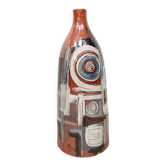 Vase vintage poterie argile 'Craquele Iridescent Pearl'