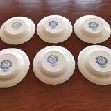 12 assiettes creuses anglaises Ridgway "Windsor" bleu
