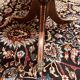 Table basse Chesterfield anglaise antique avec plateau en cuir