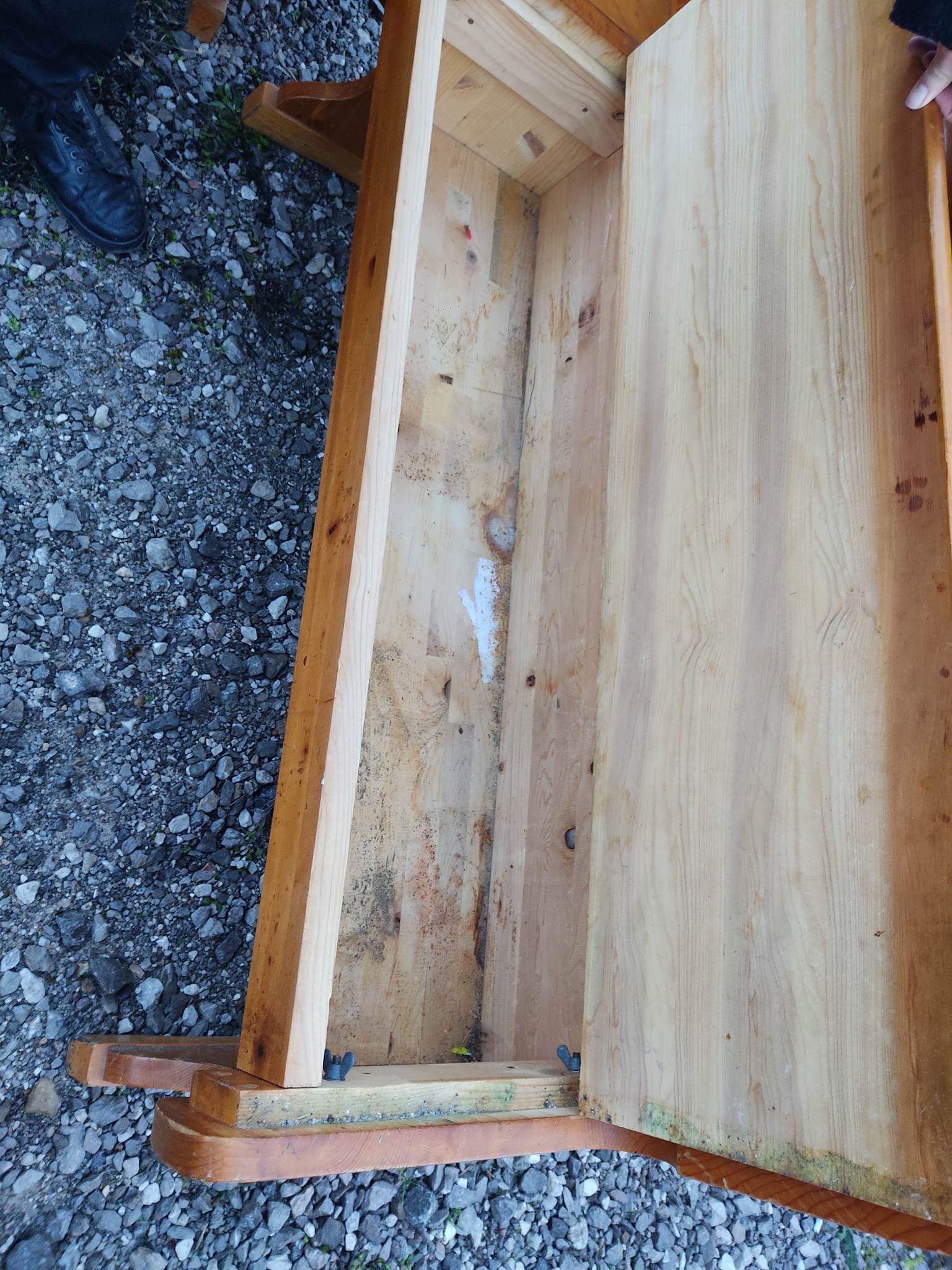 Old corner bench chest wood vintage pine