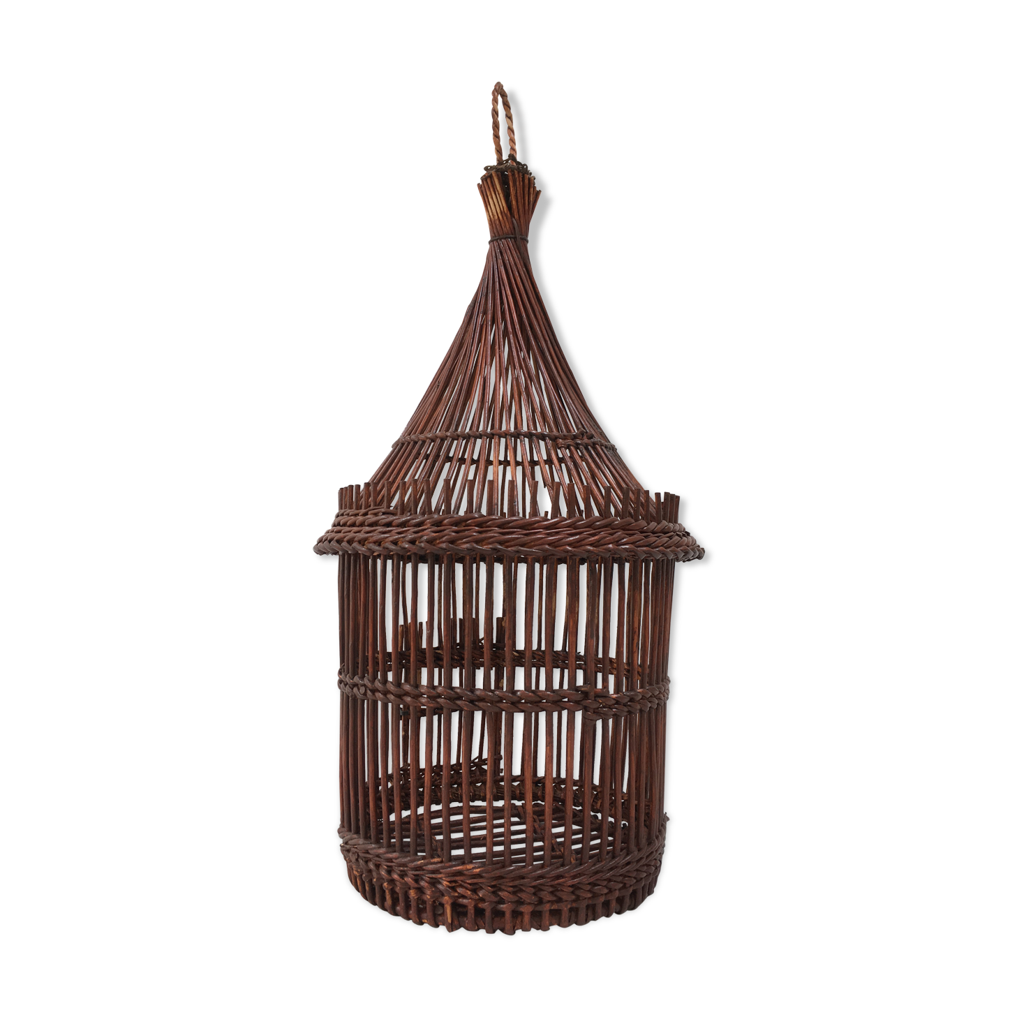 Cage à oiseaux décorative en rotin
