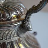 Art Nouveau teapot or samovar in silver-plated metal by goldsmith Victor Saglier