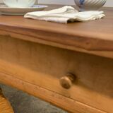 Old walnut farm table with pulls