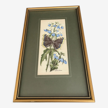Embroidered silk butterfly painting