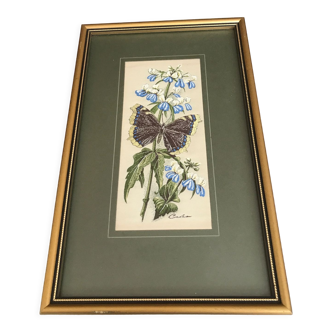 Embroidered silk butterfly painting