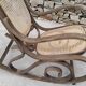 Vintage wooden and cane rocking chair