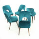 Chaises de salle à manger Oswald Haerdtl en velours pour Ton, Tchécoslovaquie années 1950
