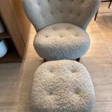 Armchair and footrest for & tradition