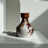 Small white and brown vase or pitcher West Germany H:15cm D:10.5cm