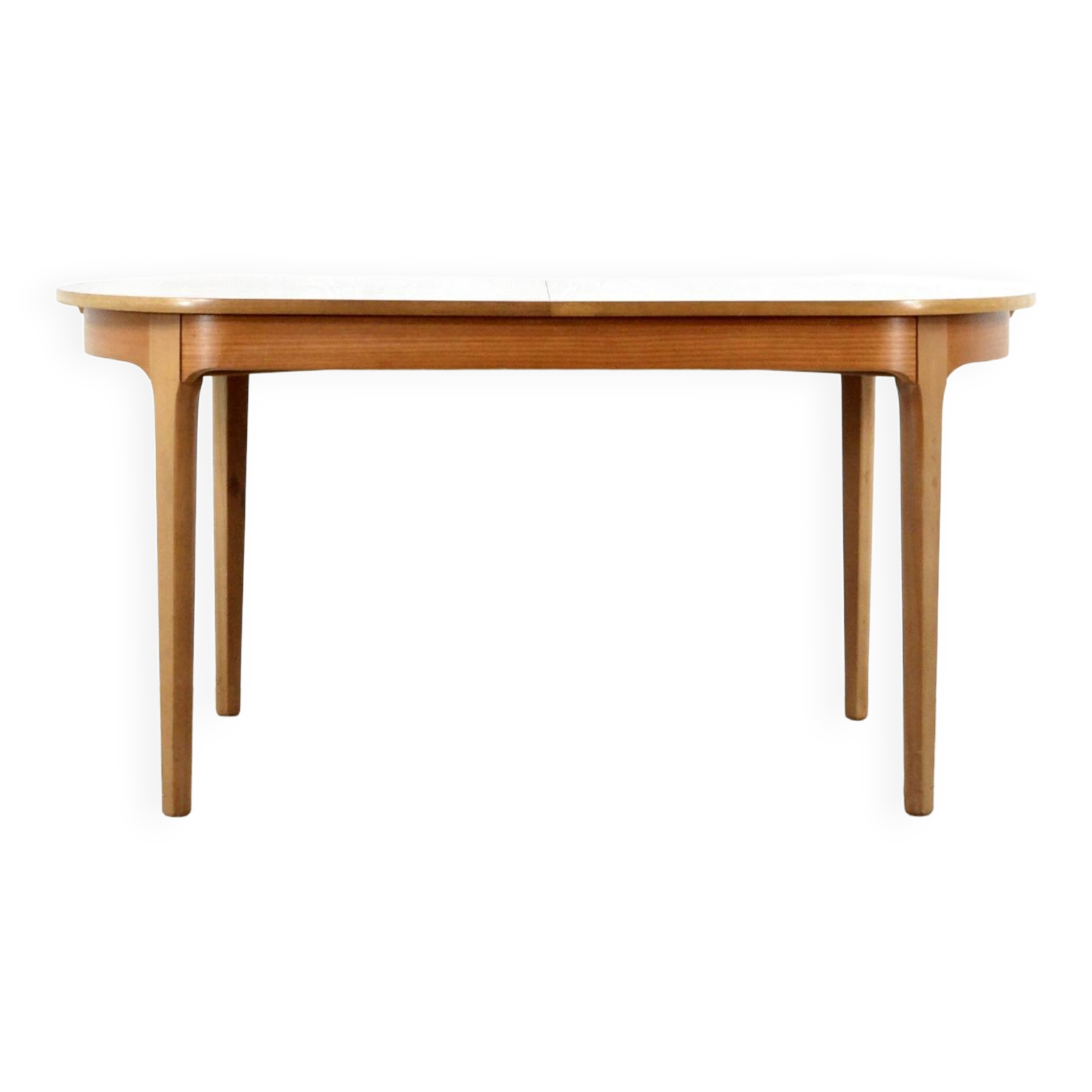 Table extensible oblongue en teck du milieu du siècle. Style vintage moderne/danois/rétro.