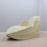 Vintage rattan chaise lounge vivai del sud 1970s