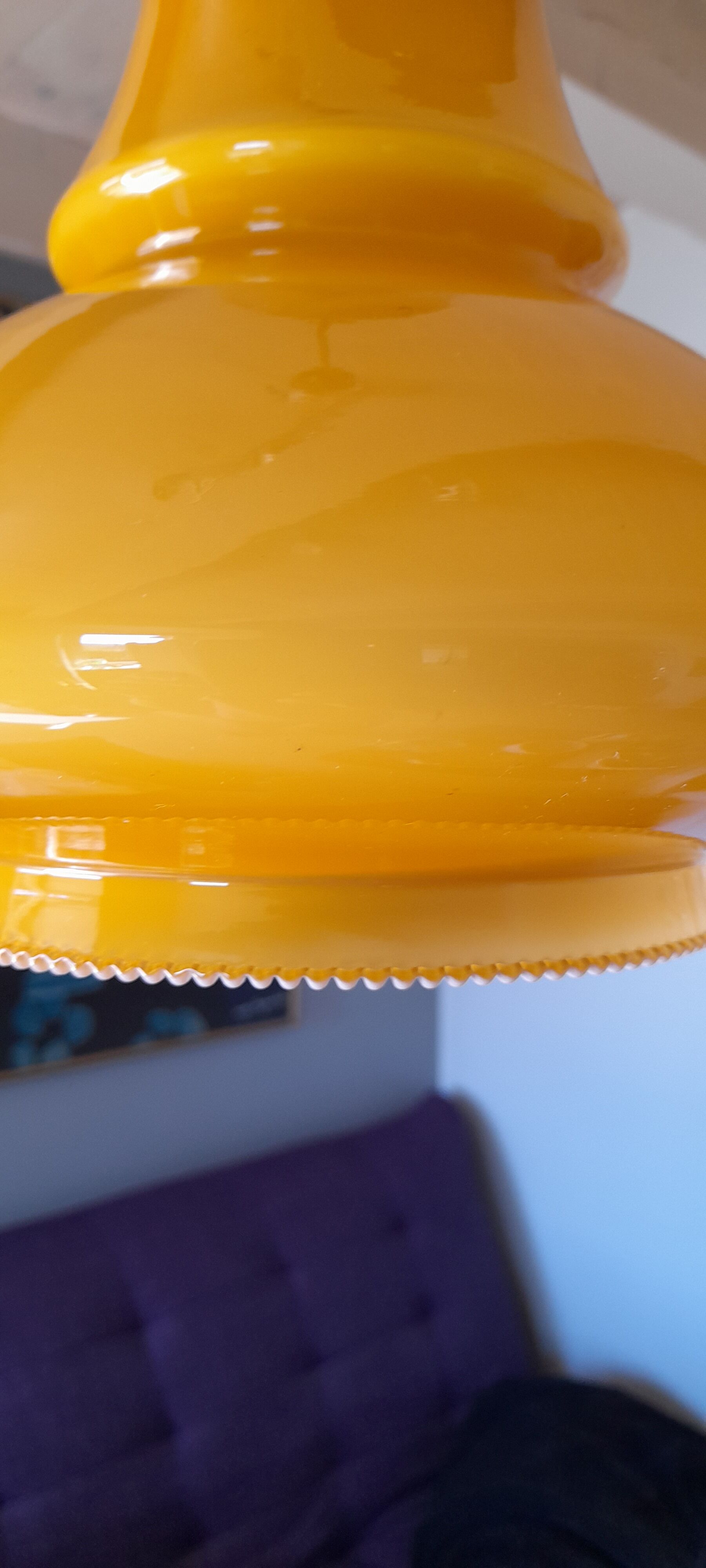 Suspension en opaline orange 70s