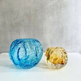2 Vintage Glass Vases ROCK-KRISTALL Ingrid Glas", Kurt Wokan