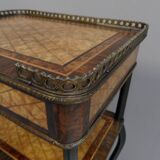 Table d'appoint antique Napoléon 3 avec marqueterie