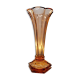 Val Saint Lambert Art deco vaas, serie Luxval model Américain M, rosé kleur