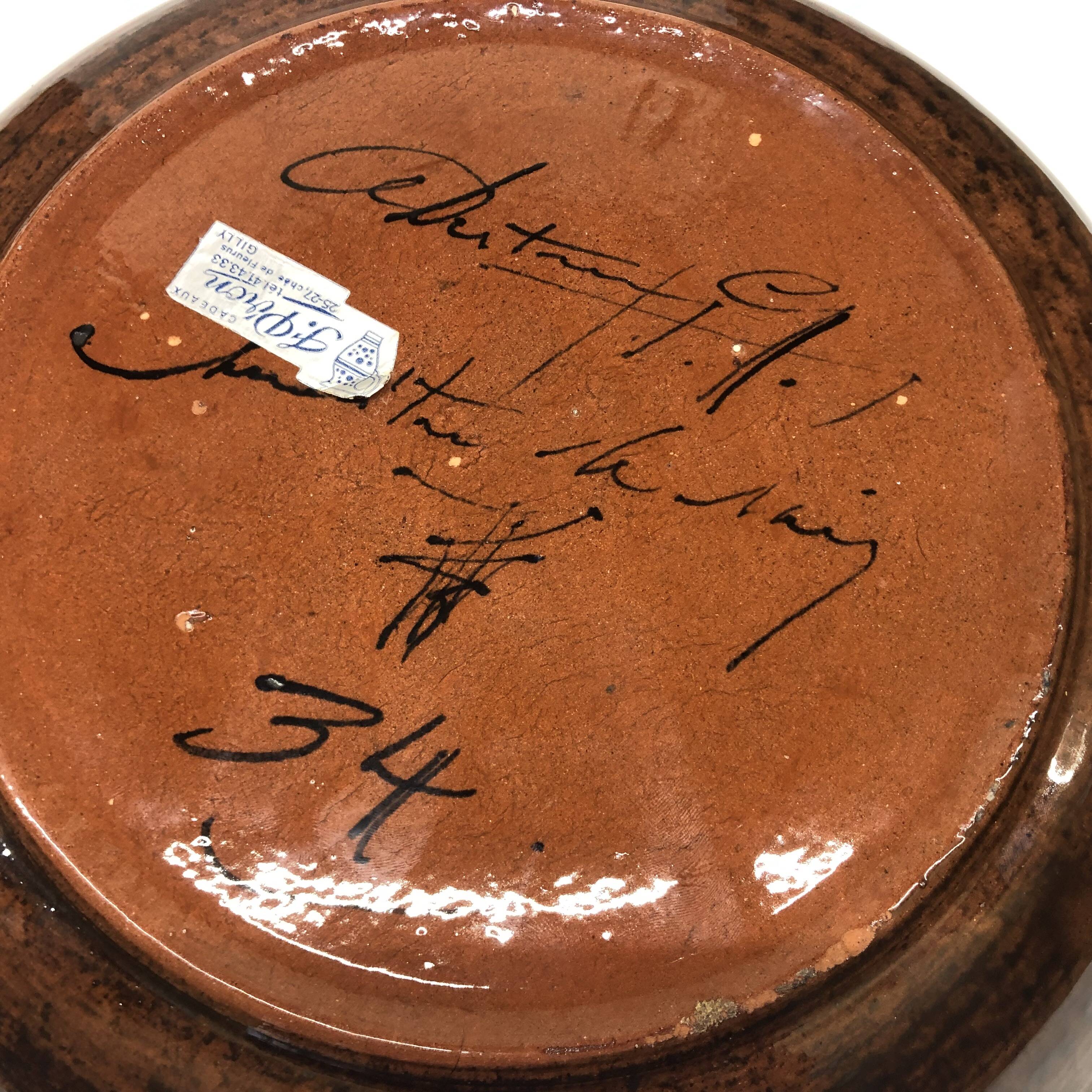 Nimy ceramic dish by Georges Destrebecq circa 1950
