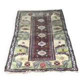 Vintage Milas prayer rug in grey wool — Turkey, 1930s, traditional patterns