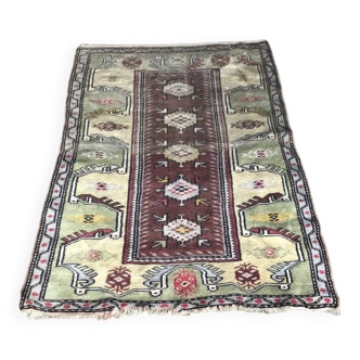 Vintage Milas prayer rug in grey wool — Turkey, 1930s, traditional patterns