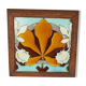 Leaf earthenware checkered underside and maronnier bug - autumn atmosphere - deb. XXth