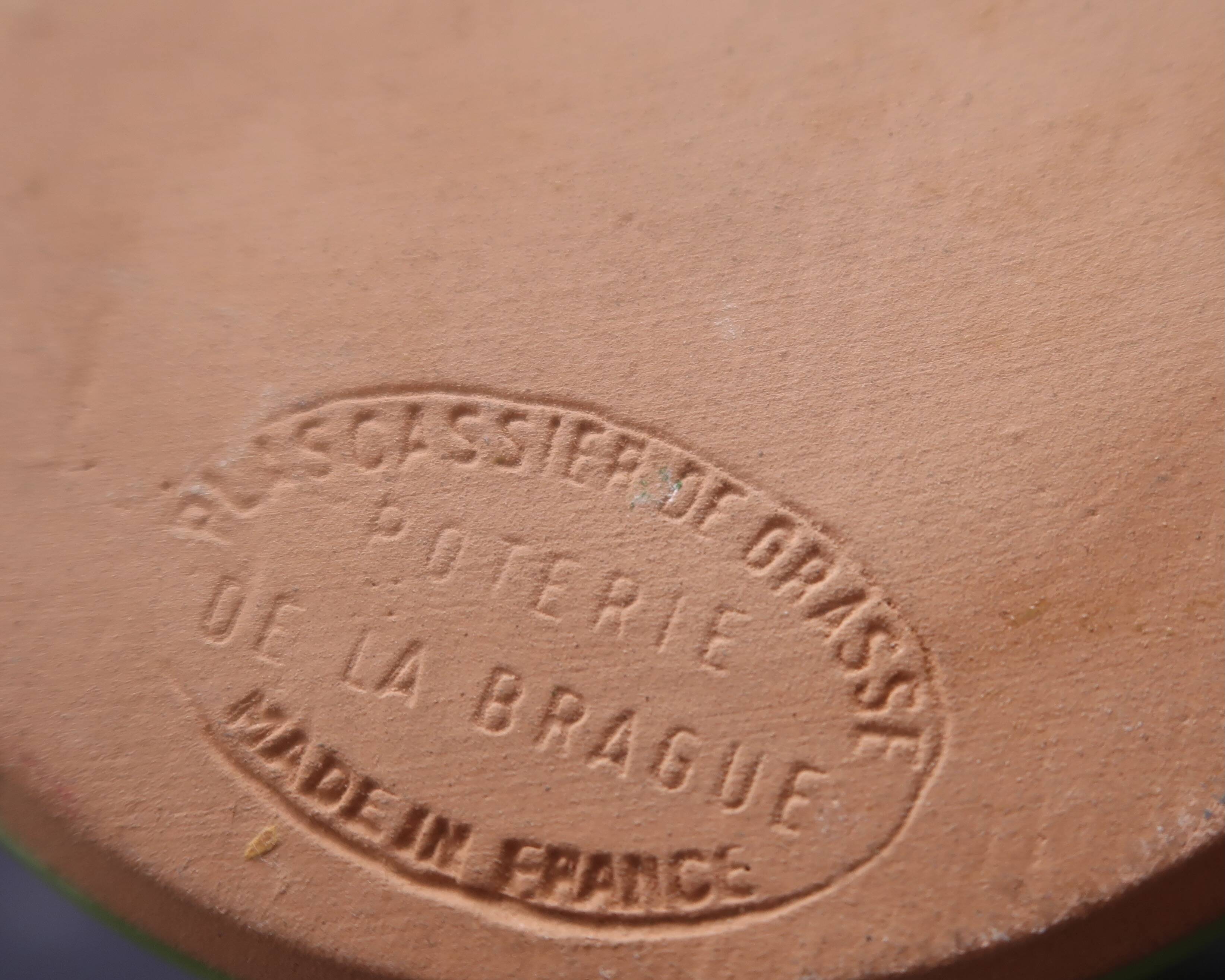 Bottle vase by Paul Badié, La Brague pottery in green ceramic