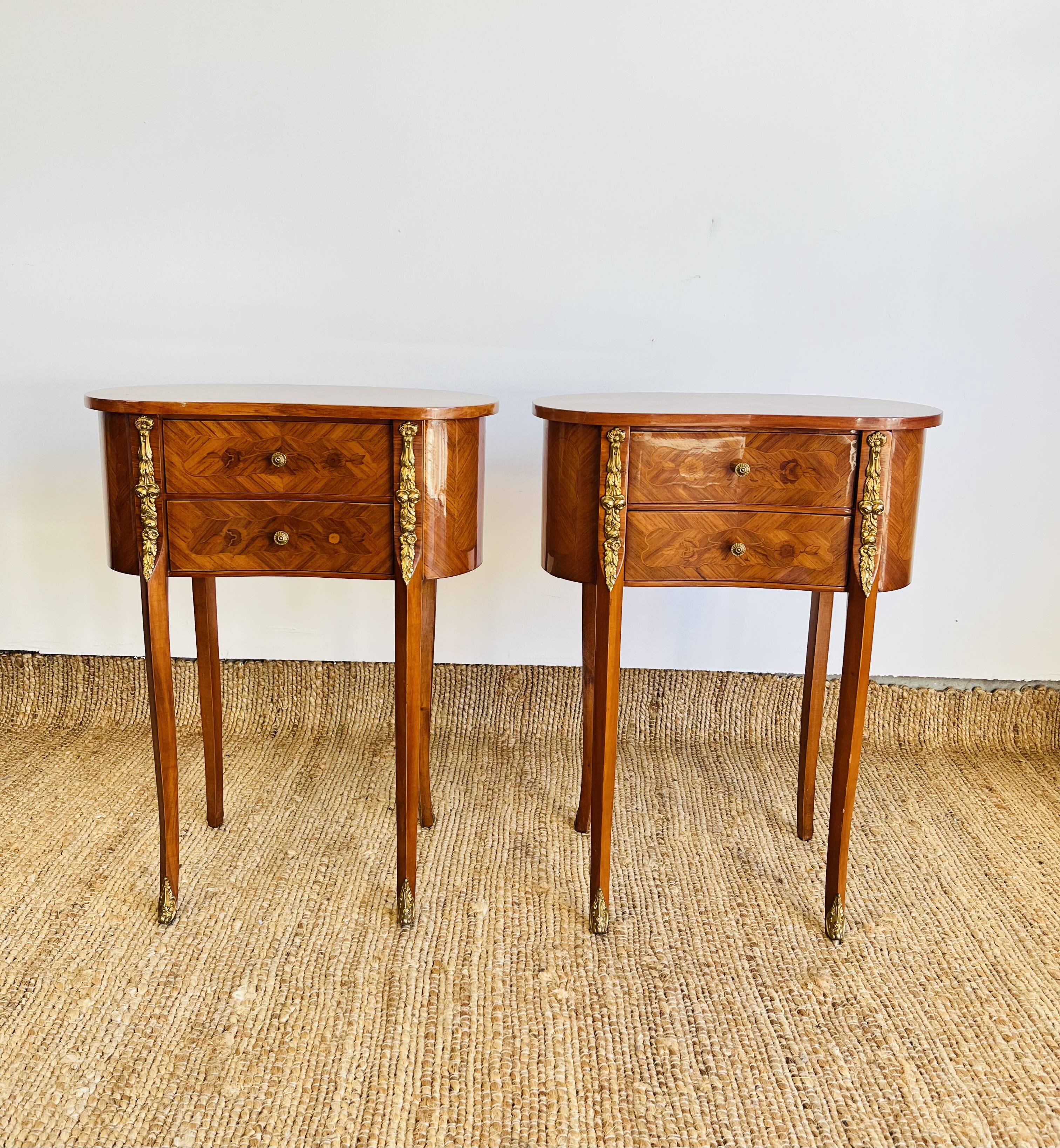 Pair of Louis XV style kidney tables