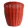 Bohemian Mid-Century Coral Red Wicker Basket, France, circa 1960s