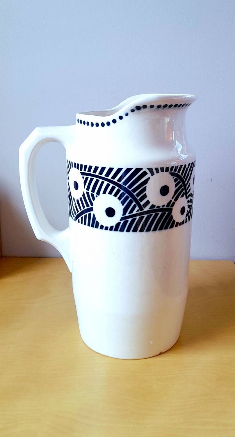 Badonviller earthenware art deco pitcher